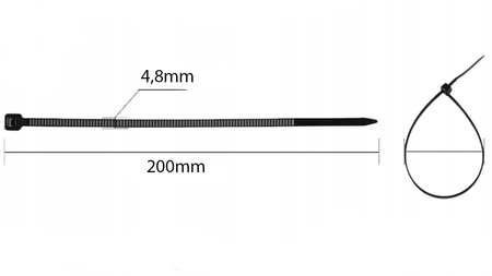 100x Kabelbinder 4.8x100mm Schwarz LUMILED