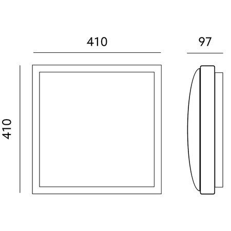 Plafond LED Deckenleuchte 41cm 2x E27 Chrom quadratisch + 2x LED Lampen 10W 4000K Lumiled