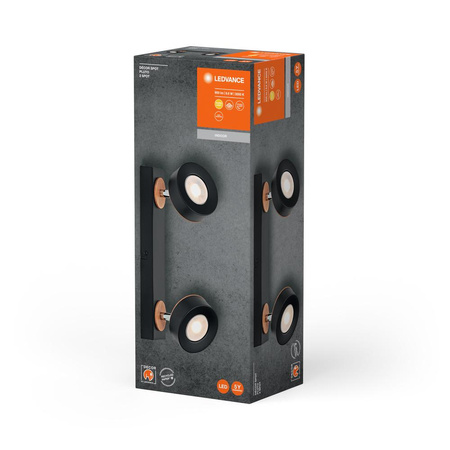 LED-Decken-Wandleuchte Wandmontage-Aufbauleuchte 9.6W 615lm CCT Dekorativer Schwarzer Spot Pluto Ledvance