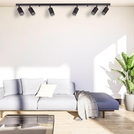 Wand- und Deckenstrahler Leuchte 6x GU10 Schwarz PARIS Sanico Goldlux