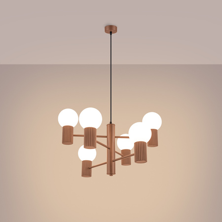 Kronleuchter Pendelleuchte 6x G9 Aluminium Mokka Halo French Sky SL.1834 Sollux