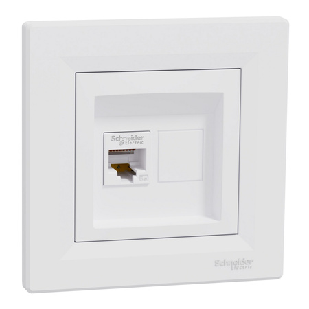 RJ45 UTP-Computersteckdose der Kategorie 5e mit Rahmen weiß SCHNEIDER ASFORA