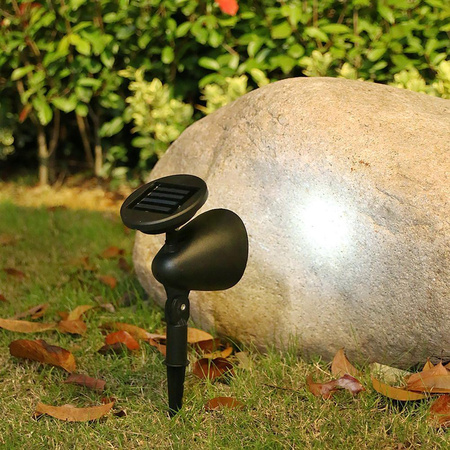 Solar-Gartenlampe LED-Richtungsscheinwerfer mit Dämmerungssensor Schwarz IP44