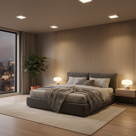 Plafond LED-Deckenleuchte 24W 2500lm CCT 140° Quadratisch Anbaumontage Weiß Videx