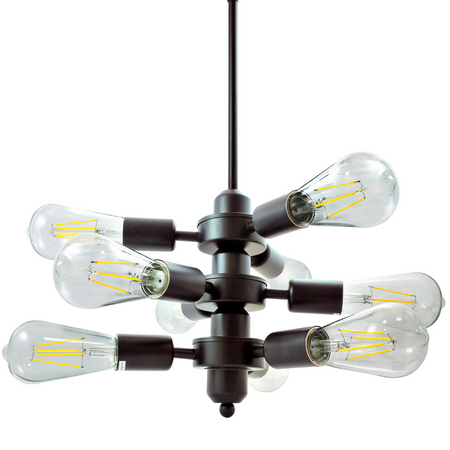 Decke Loft Industrie-Pendelleuchte 9xE27 schwarz OREBRO IL MIO GOLDLUX (Polux)