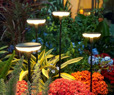 LED Solar Gartenlampe Standing Post 78cm 4000K IP64 mit Dämmerungssensor angetrieben