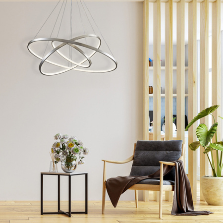 LED Hängelampe 60W 8000lm 4000K Neutral 120° Silber LEA Sanico Goldlux