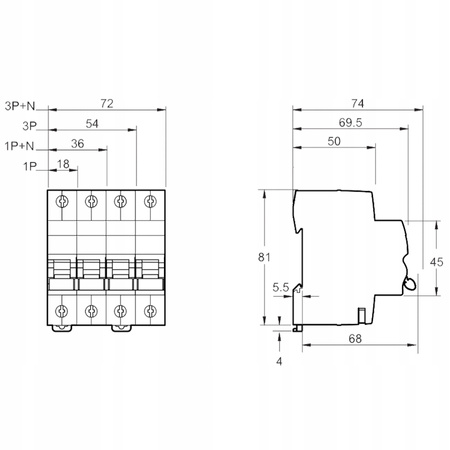 Leistungsschalter Sicherung P3 B32A Schneider