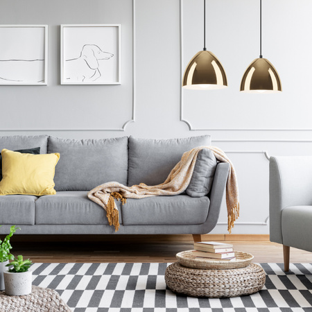 MIA Decke Pendelleuchte 2xE27 Schwarz Gold LM-2.130 Lamkur