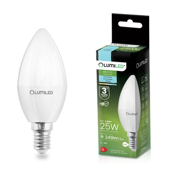 LED Lampen E14, Kerzenform Lampe B35 2.5W = 25W 249lm 180° 6500K kalt LUMILED