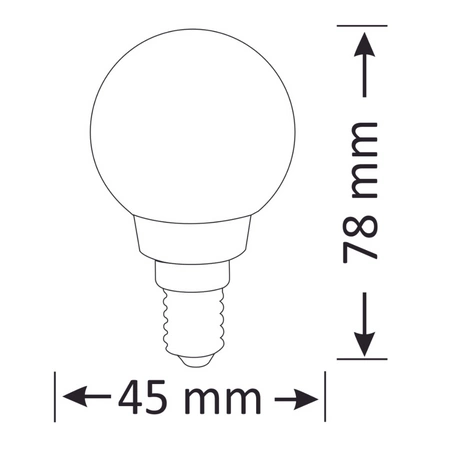 E14 P45 LED Leuchtmittel 4W = 35W 400lm 3000K Warm 360° GOLDLUX Filament (Polux)