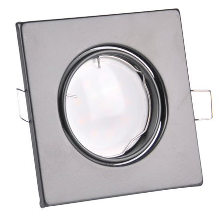 Set aus 3x quadratischer, schwarzer, beweglicher Halogenlampe GOLDLUX (Polux) + GU10 3,5W LED Lampen