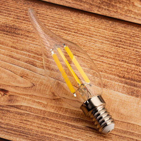 LED Lampen E14, Glühbirne Flame B35 7W 770lm 360° 4000K neutral Glühfaden LUMILED