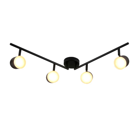 Decken-/Wandleuchte verstellbar 16,8W LED RAWI 4 schwarz 3000K GOLDLUX (Polux)