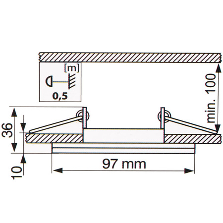 Einbaustrahler GU10, Einbauspot HALOGEN Runde Schwarz COLOSEUM LUMILED