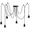 Pendelleuchte mit 6x E27-Sockeln einstellbare, Hängelampe Schwarz mit 6-fach Pendel Spinne Arane LUMILED