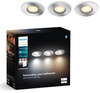 3x LED Hermetic IP44 Badezimmer-Einbauleuchte 4.2W 400lm IP44 Weiß Ambiente TW Chrom Smart SMART Zigbee Bluetooth Adore Philips HUE