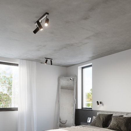 DIREZIONE GU10 Reflektor Deckenleuchte Halogen Leuchte Beweglich Schwarz SOLLUX