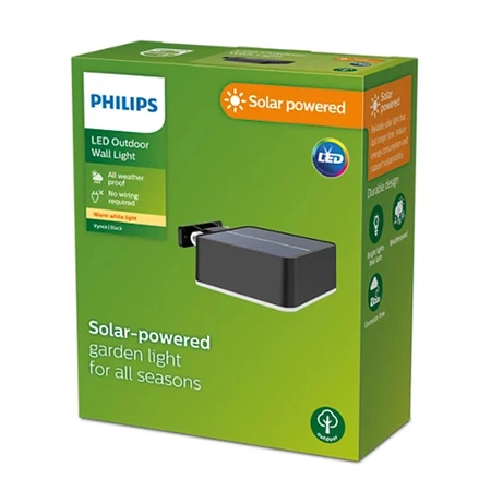 Gartenlampe LED Solar Wandlampe VYNCE 1.5W 2700K IP44 Dämmerungssensor PHILIPS