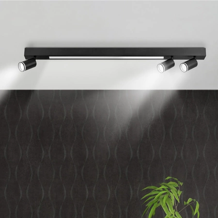 Spot Reflektor Deckenleuchte 3x GU10 LED Streifen 4000K Schwarz PARIS Sanico Goldlux