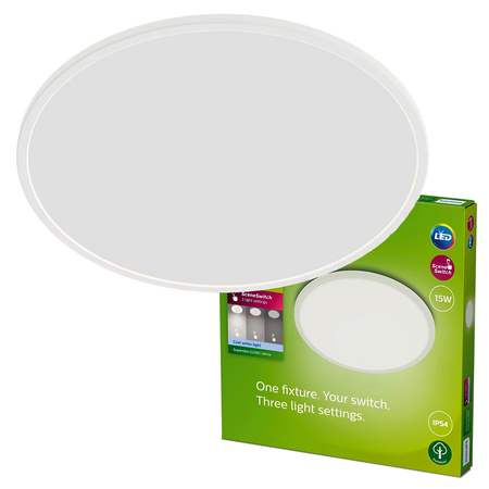 Garten LED Deckenleuchten für den Außenbereich SUPERSLIM CL550 15W 4000K IP44 Decke rund weiß PHILIPS