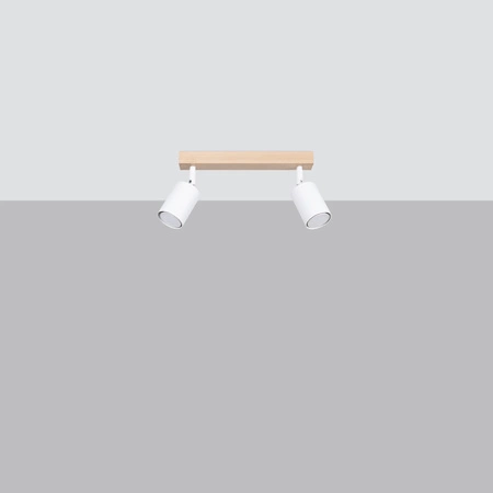 VERDO 2 2xGU10 Weiß Holz Modern SOLLUX Deckenleuchte