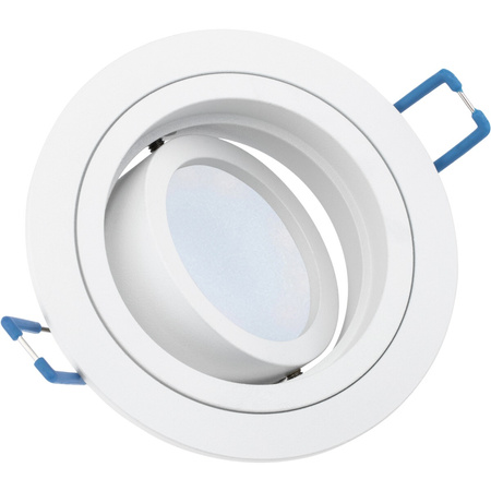 Einbaustrahler GU10, MR16 HALOGEN Runde beweglich Weiß CASSIO+LED Lampen GU10, 6W=60W 580lm neutral LUMILED