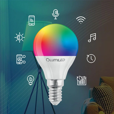 Lampen E14, Glühbirne P40 5W = 40W 450lm CCT RGB Dimmbar Kugelleuchte Intelligent TUYA WiFi SMART SAYO LUMILED