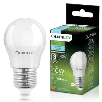 LED Lampen E27, Glühbirne P40 5W = 40W 470lm 180° 6500K kalt LUMILED