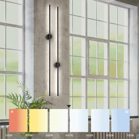 Wandlampe LANA LED Wandlampe 12W 1600lm 4000K Neutrale Farbe Schwarz KM-1.197 Lamkur