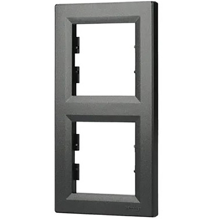 2-facher Vertikalrahmen für die Doppel-Asphora-Steckdose Anthrazit