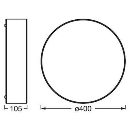 Plafond-Deckenleuchte E27 Schwarz 40cm Orbis Ledvance