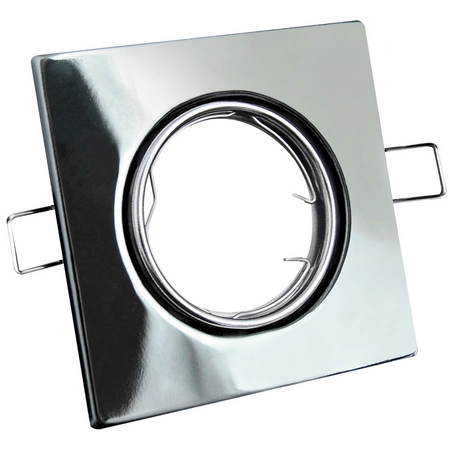 Set aus 3x beweglicher Halogenlampe GOLDLUX (Polux), quadratisch, Chrom + GU10 3,5W LED Lampen