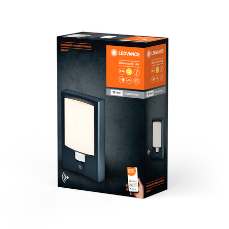LED Gartenlampe Hausnummern-Wandleuchte 22W 3000K IP44 SMART+ mit WLAN-Kamera Bewegungs- und Dämmerungssensor dimmbar LEDVANCE