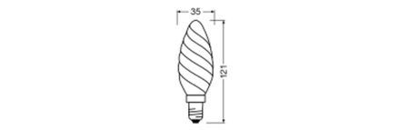 LED Lampen BW35 E14 3.4W = 40W 470lm 4000K Neutralweiß FILAMENT DIMMABLE LEDVANCE