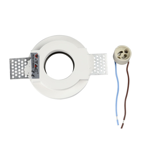 Deckeneinbauleuchte GU10 mit Öse rund Weiß/Chrom VT-866 V-TAC – 5 Jahre Garantie