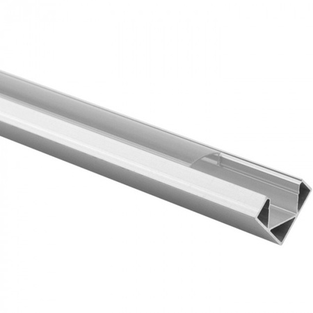Aluminiumprofil für LED-Ecke Silber 2m mit transparentem Diffusor und Endkappen Ecolight