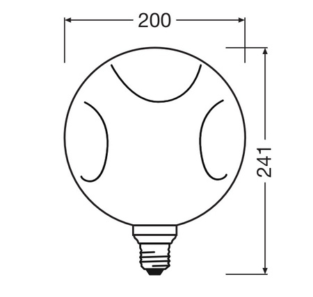 LED-Lampe E27 Sphere 3.5W 300lm 2700K Warm Dekorativ Schwarz ELECTRO GLASS LARGE Osram