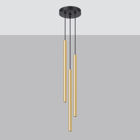 PASTELO 3P Hängende Deckenleuchte 3xG9 Gold Modern SOLLUX