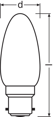 LED-Lampe B35 Kerze B22d 5.5W = 60W 806lm 2700K Warm 300° Retrofit Glühfaden CLASSIC Osram