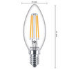 LED-Kerzenlampe E14 B35 6,5W = 60W 806lm 2700K warmes Filament PHILIPS