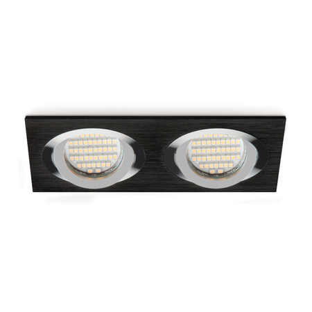 Flush-mounted GU10 Halogen-Einbaustrahler Schwarz Double Kobi