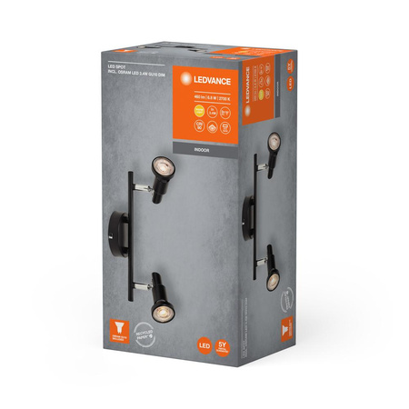 LED Decke Wandlampe Wandmontage Anbauleuchte 6.8W 460lm 3000K Warm Dimmbar Schwarz LED Spot Ledvance