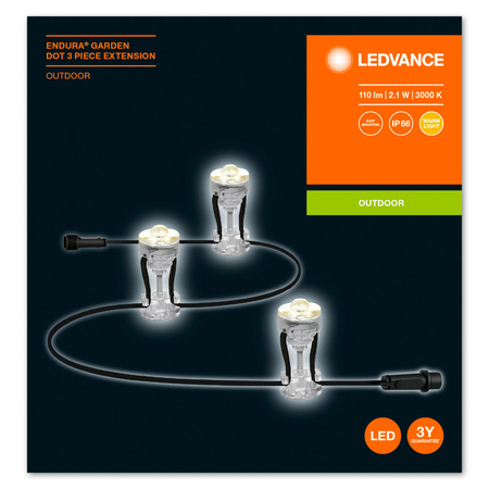 LED dekorative Lichtpunkte 2,1W 3000K warm ENDURA GARDEN 3 Dot LEDVANCE - Verlängerung