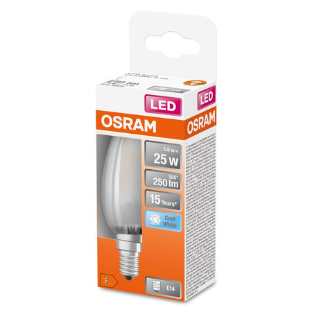 LED Leuchtmittel E14 B35 2,5W = 25W 250lm 4000K Neutral 300° OSRAM STAR Filament