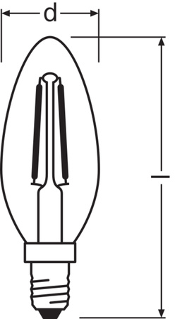 2x LED Birne B35 Kerze E14 2.5W = 25W 250lm 2700K Warm 300° Retrofit Glühfaden CLASSIC Osram