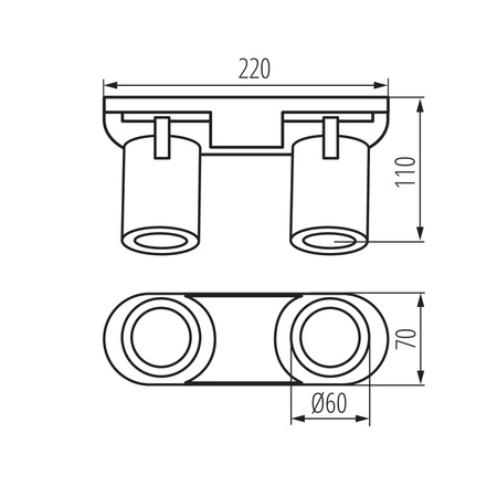 Wandleuchte Deckenleuchte Verstellbar LED GU10 Rund Schwarz Gold Laurin Kanlux