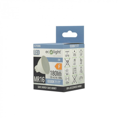 LED-Reflektor-Lampe MR16 GU5.3 2W 160lm 6500K Kalt 12V Ecolight