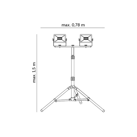 HALOGEN LED Fluter Arbeitsleuchte auf Stativ 2x 30W 4000K
