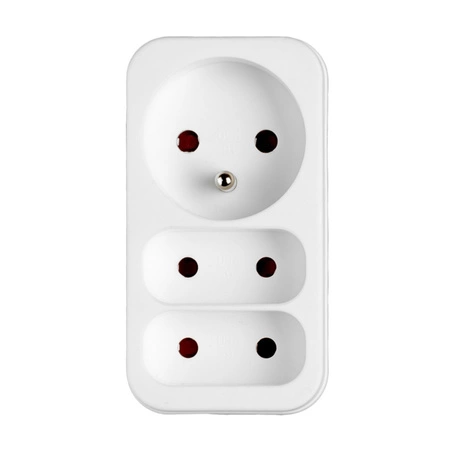 Elektrischer Netzverteiler 2x Euro 2P + 1x 2P+0 Dieb 3 Steckdosen VAYOX